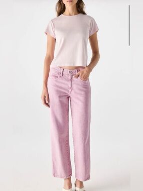 AMO Pink Straight-Leg Jeans NWOT